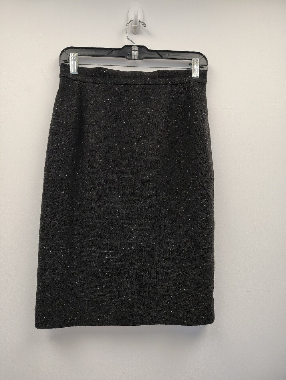 Vintage Louis Feraud Wool Pencil Skirt Black Speckle Size 6